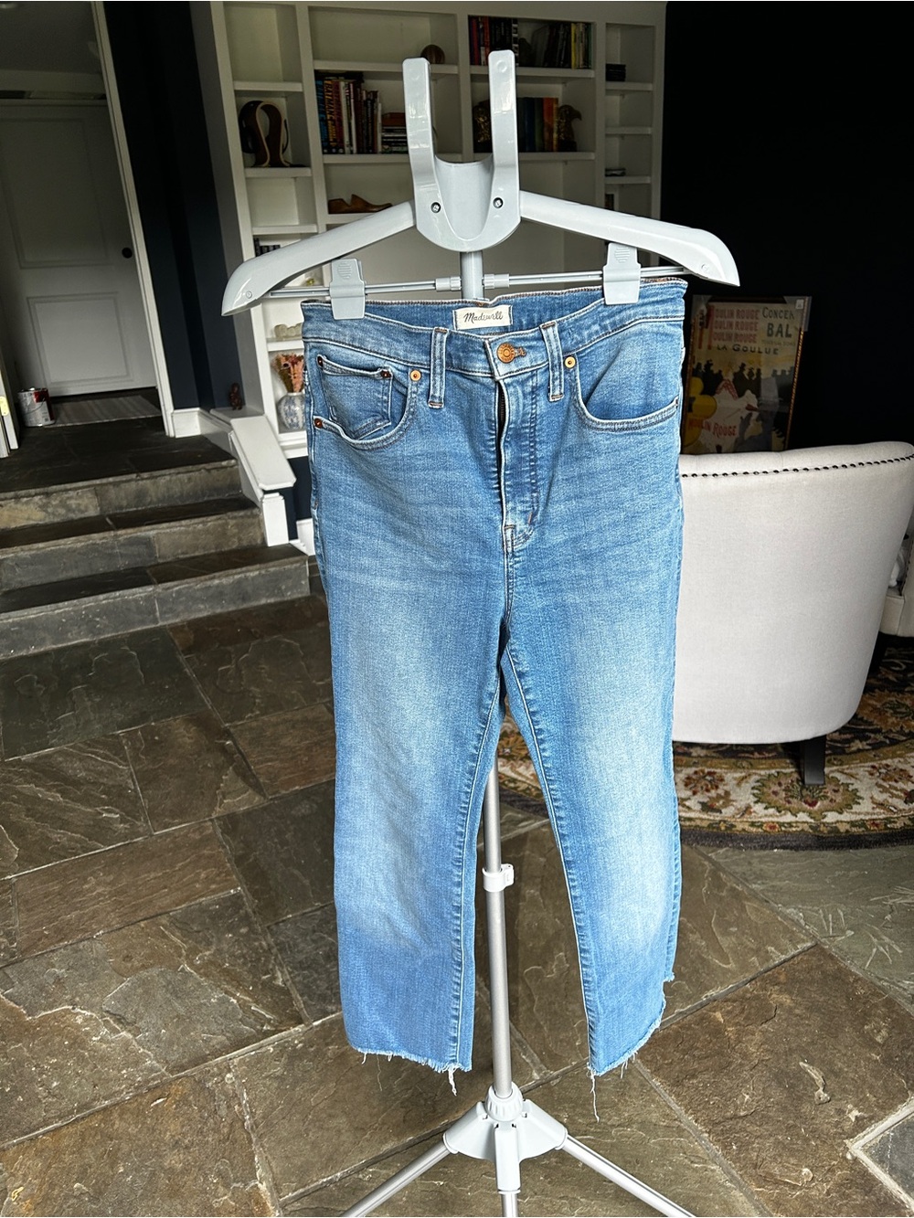 Madewell Women's Light Blue High-Rise Straight Jeans
